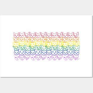 Rainbow Cats (Horizontal Stripe) Posters and Art